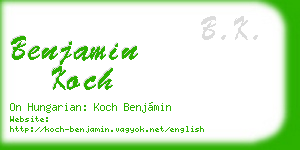 benjamin koch business card