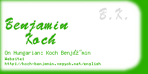 benjamin koch business card